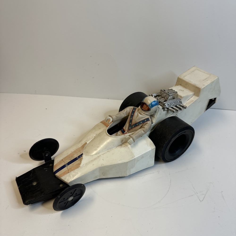 Vintage Ideal 1974 Evel Knievel Formula 1 Dragster And Figure